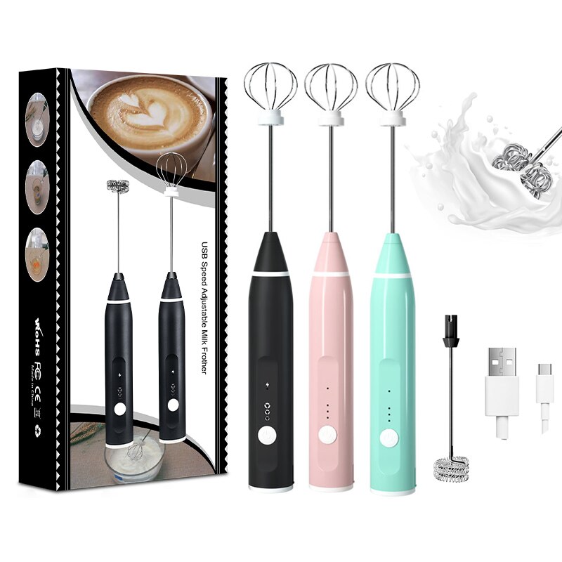 Hand Mixer Electric - خلاط قهوة محمول بمنفذ USB قابل