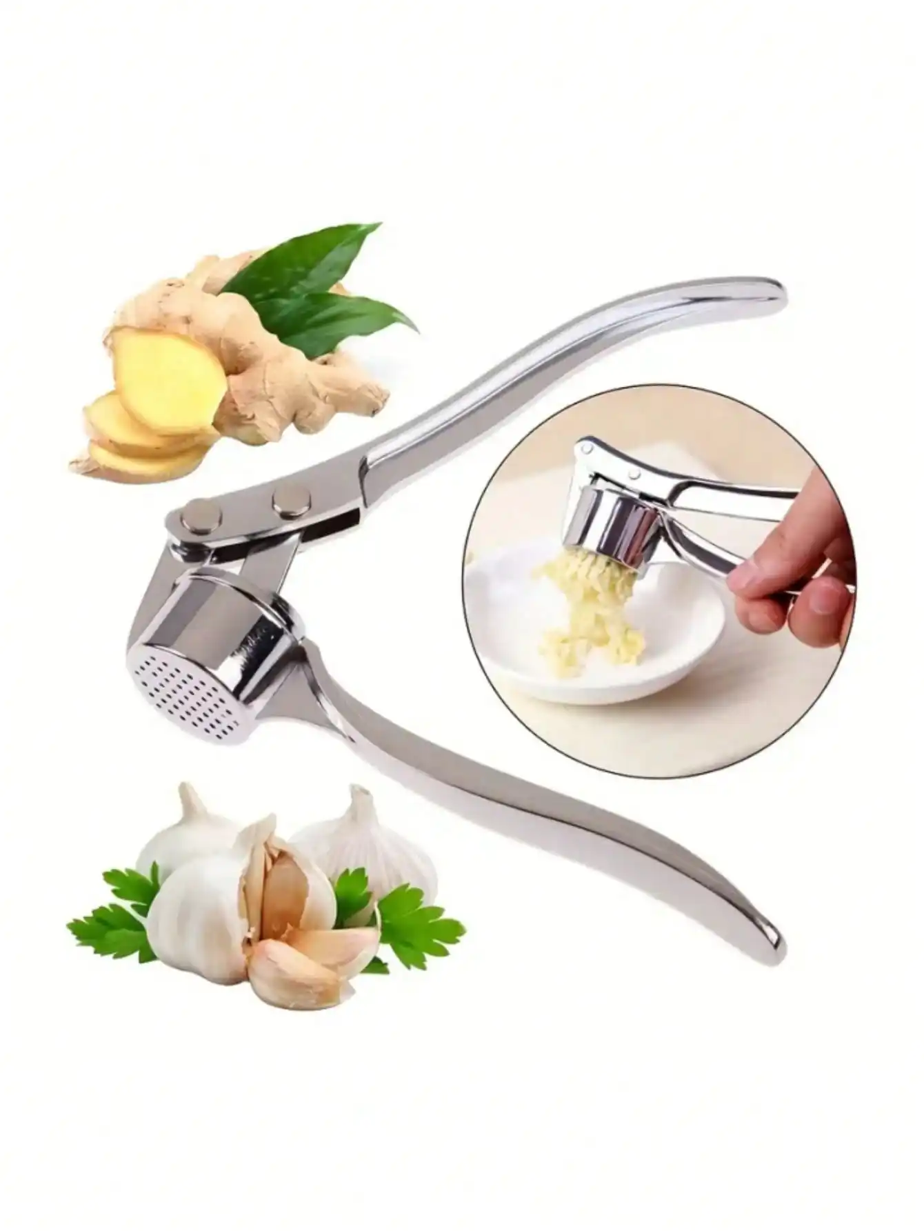 Kitchen Appliances Packages - مكبس ثوم يدوي من الفولاذ المقاوم