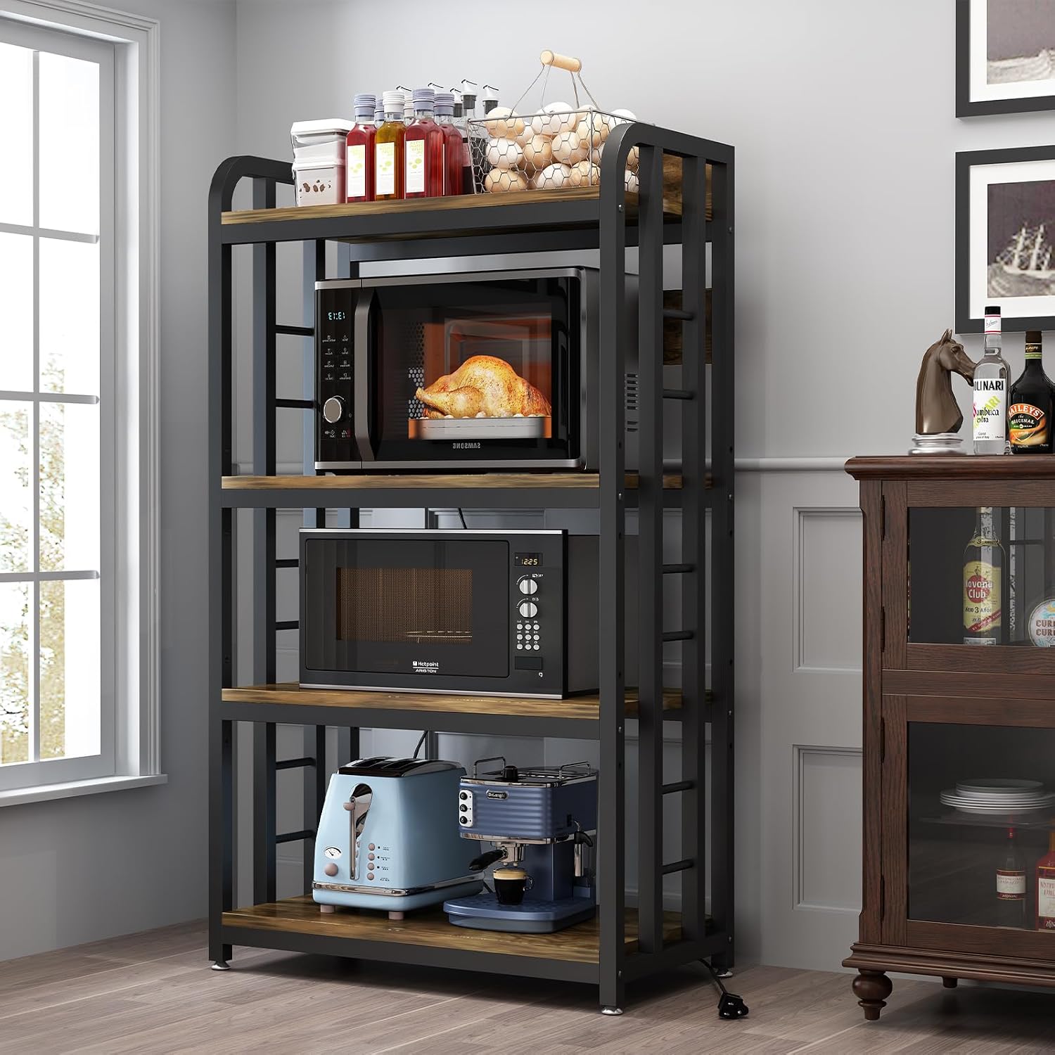 رف مطبخ من 4 طبقات مع منفذ طاق - مراجعة Kitchen Appliances Countertop وسعره