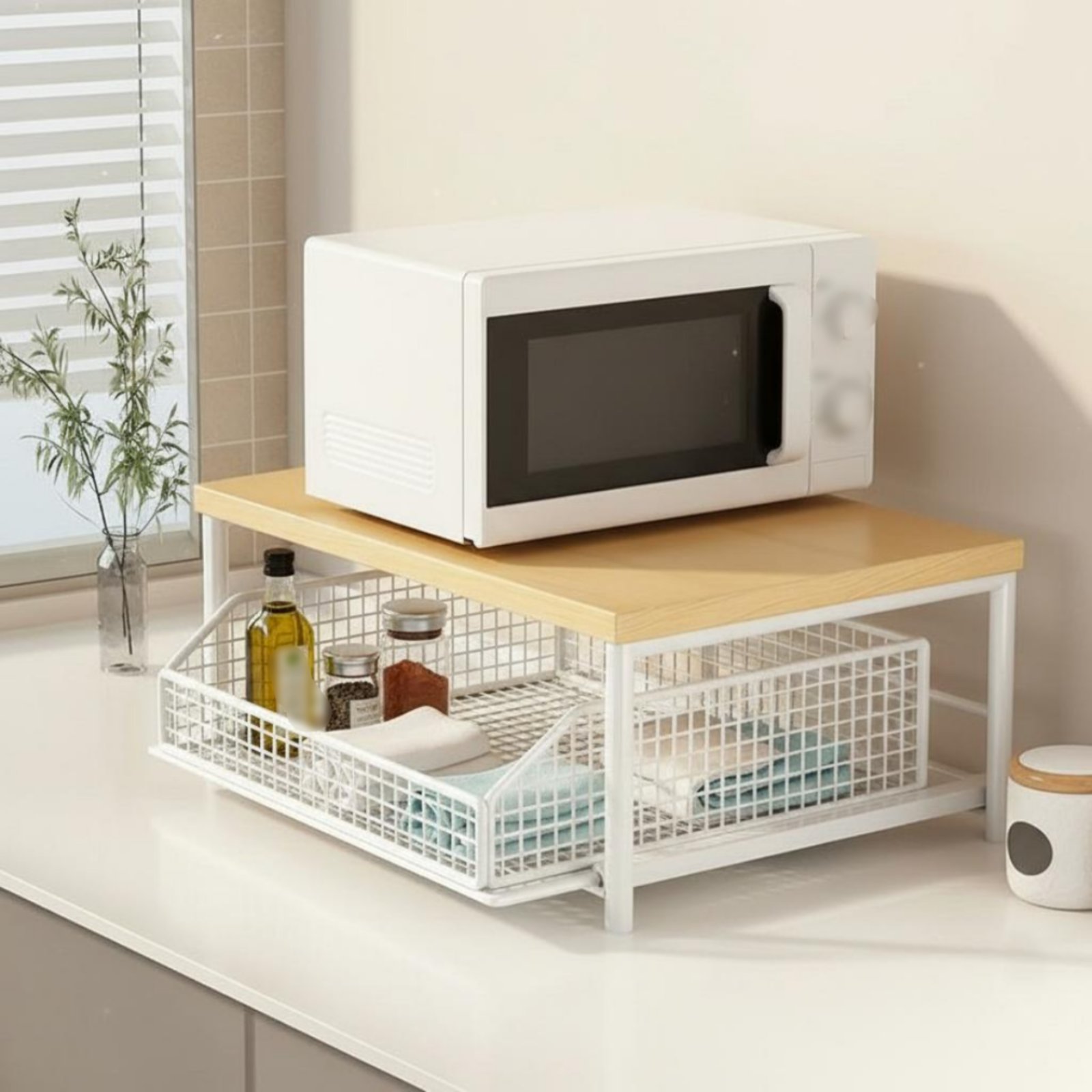 رف مطبخ من طبقتين لتوفير المسا - مراجعة Kitchen Appliances Countertop وسعره