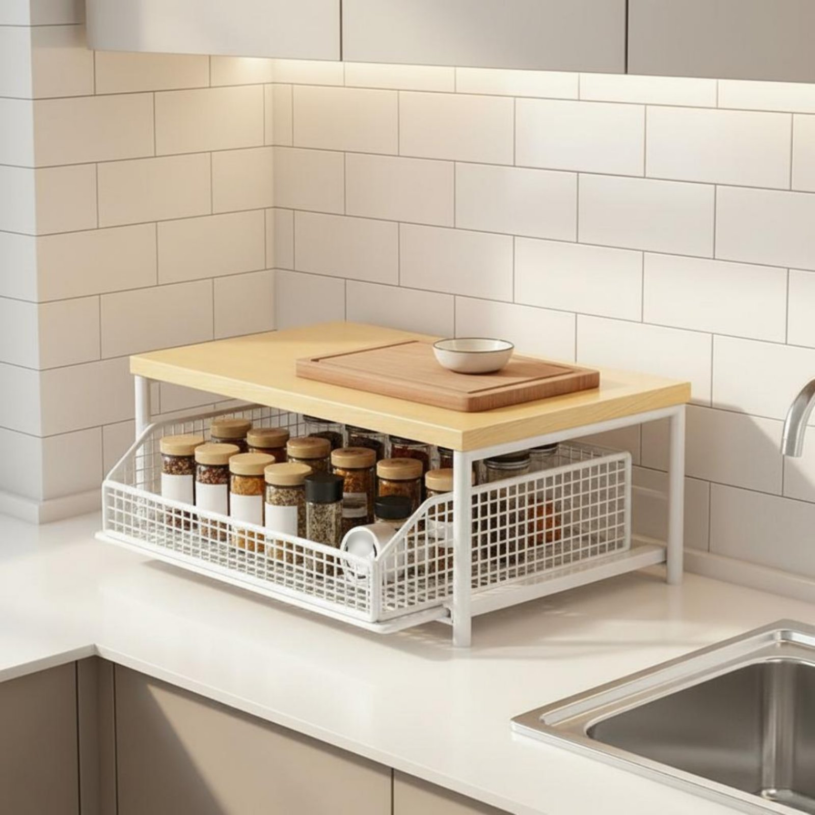 رف مطبخ من طبقتين لتوفير المسا - مراجعة Kitchen Appliances Countertop وسعره